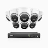 H500P - Zestaw do Monitoringu PoE 8 Kamery 3K z 16-Kanałowy Rejestratorem NVR, Noktowizja Pelny Kolor & EXIR, rozdzielczość 3072*1728, przysłona f/1.6 (0.005 Lux), detekcja ludzi i pojazdów, wbudowany mikrofon, IP67